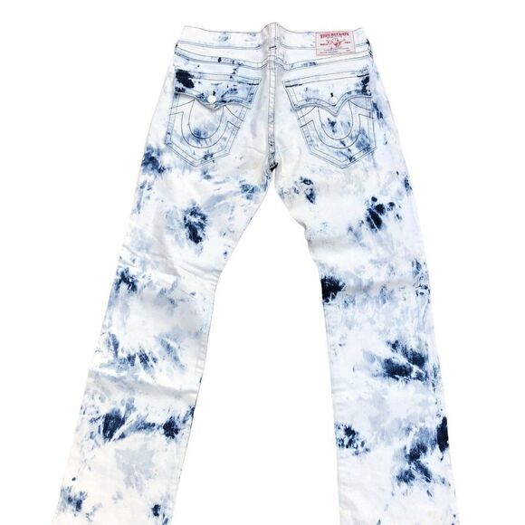 True Religion Jeans Size 36 STRAIGHT Blue/White - Picture 4 of 10